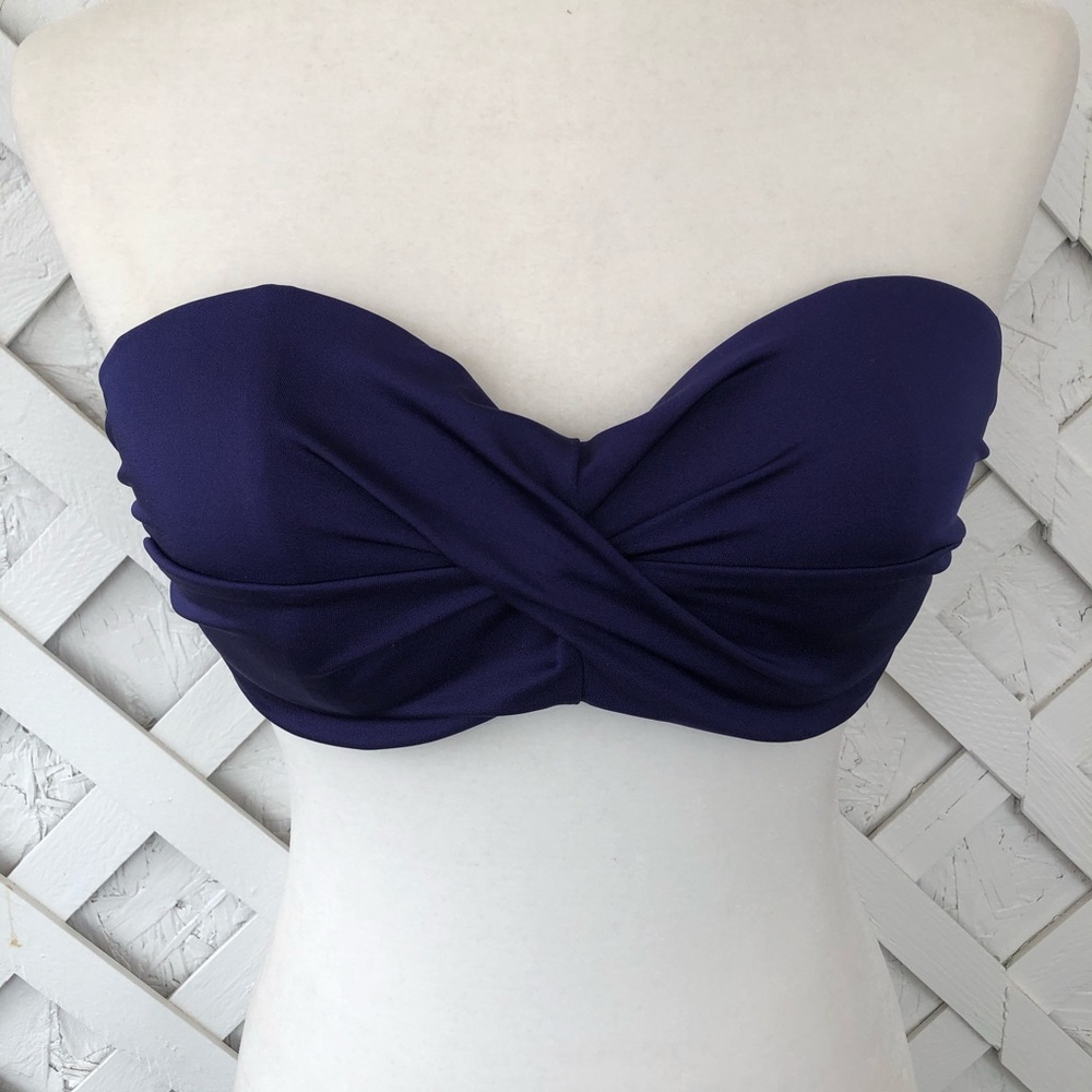 Victoria Secret Vintage Bandeau Twist Front Bikini Top Satin 34 D